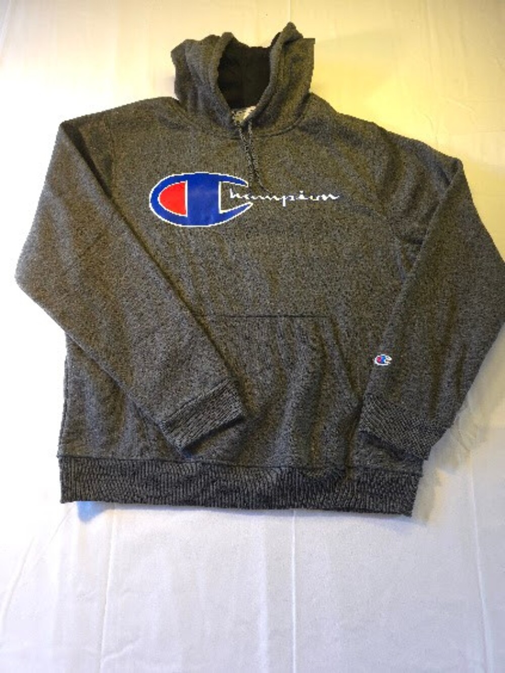 Vintage Champion Gray Cotton Blend Hoodie Size L